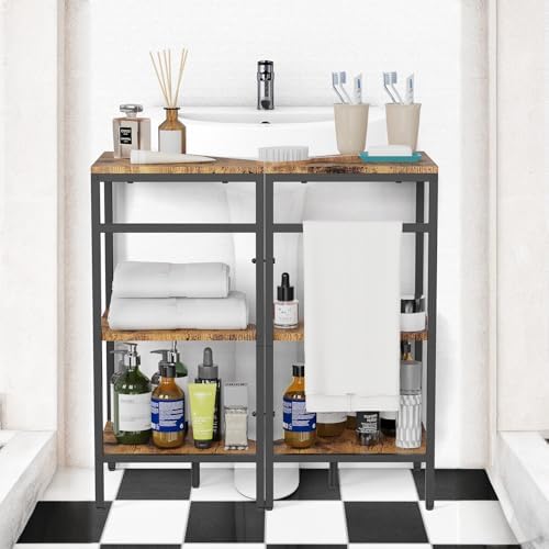 CADUKE Pedestal Sink Storage, 2 Pack Bathroom Under Vanity Storage Shelf - Image 2