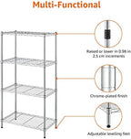 Amazon Basics 4-Shelf Adjustable Storage Shelving Unit for Garage, Steel Wire Rack, 200 Pound Loading Capacity per Shelf, 13.4"D x 23.2"W x 48"H, Chrome - Image 5