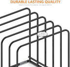 KORRTFID Kitchen Cabinet Organizer, Steel Cookware Holder, Divided Holder with 5 Slots for Skillets Baking Tray and Chopping Board Rack - Baking Pan Holder Storage (2 PCS) - Image 3