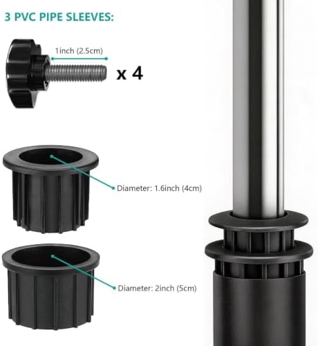 Stainless Steel Deck Umbrella Mount,Heavy Duty Patio Umbrella Holder for Deck Railing (Fit Max OD 2 Inch),Can Be Installed at Right Angles or Flat Surfaces,Black - Image 4