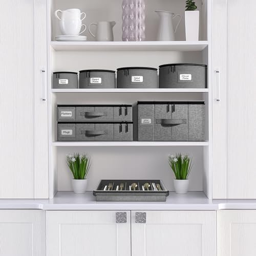 Sorbus Wine Glass Storage, Stemware Case with Dividers (2 Pack, Gray) - Image 3