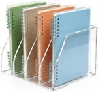 Clear Acrylic Magazine File Holder, 4 Compartment Desk Organizer - Image 6