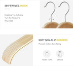 TOPIA HANGER Slim Natural Wood Hangers with Extra Soft Non-Slip Rubber Grips, 30-Pack High-Grade Fashion Hanger No Shoulder Bump for Sweaters, Hoodies, Jacket, Dress, Coat -CT15N30 - Image 3