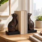 Comfy Hour 6.8 Inch Cat Bookends for Shelves, Cat Statue, Set of 2 - Image 5