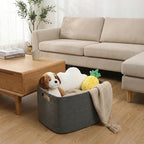 JMvicyroam 96L Large Woven Cotton Rope Blanket Basket, Grey - Image 2