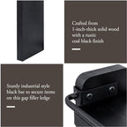 MyGift 33-Inch Stove Top Spice Shelf, Coal Black Wood & Metal Storage Rack - Image 3
