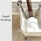 Dish Drying Rack, Modern Sink Drainer with Strainer extenable spout, Pots & Pans, Space Saving Kitchen Dish Racks, Kitchen Counter Dish Drainer Off White escurridor de cocina platos - Image 2