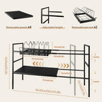 Pots and Pans Organizer Under Cabinet, Expandable Pots Organizers Inside Cabinet, Adjustable Height Under Sink Shelf 2 Tier with 10 Dividers Under Cabinet Shelf, Pot and Pan Lid Holder Rack (Black) - Image 2