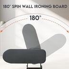 Wall Mounted Ironing Board,Space-Saving Compact Wall Mount Fold Down Iron Board for Laundry Room, 36" x 12", Black - Image 3