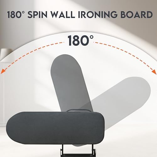 Wall Mounted Ironing Board,Space-Saving Compact Wall Mount Fold Down Iron Board for Laundry Room, 36" x 12", Black - Image 3