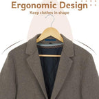 Wooden Hangers, 30 Pack Slim Wood Coat Hangers with Extra Smooth Finish, Precisely Cut Notches and Chrome Swivel Hook, Wooden Clothes Hangers for Shirt Suit Jacket Dress, Natural - Image 5