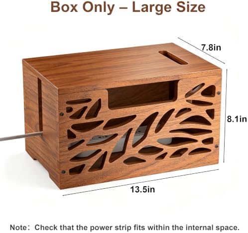 Wooden Cable Management Box, Large Cord Hider Box, Cord Box - Image 3
