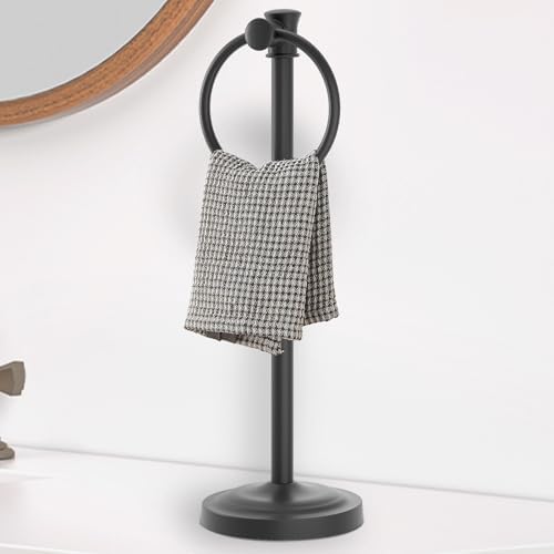 Hoimpro Hand Towel Holder Stand Free Standing Towel Bar Matte Black by Hoimpro