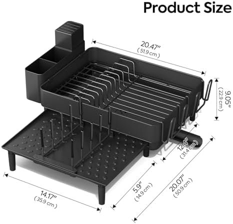 Urackify Expandable Dish Drying Rack, Stainless Steel, Large Capacity - Image 2