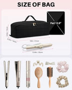 Hair Tools Travel Bag with Heat Resistant Mat, Black - Image 3