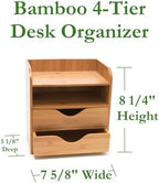 Lipper International 4-tier Mini Desk Organizer, Brown - Image 2