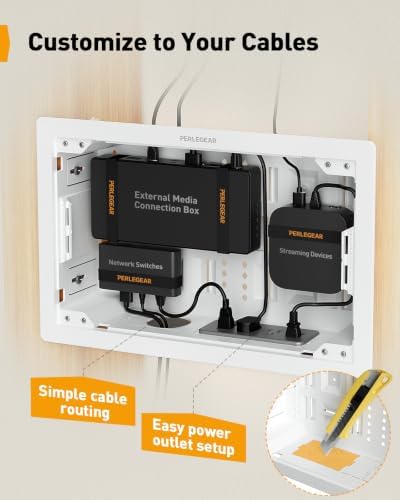 Perlegear 9″ in-Wall Media Box, Electrical Box, Cable Management Kit - Image 6