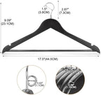 TOPIA HANGER Black Wooden Hangers 30 Pack, Space Saving Coat Hanger with 360° Swivel Cascading Loop Hook, Non Slip Pants Bar and Shoulder Notches for Camisole, Jacket, Suit, Clothes Hangers -CT74B30 - Image 6