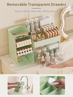 Booklov Small Makeup Organizer for Vanity Countertop, Green - Image 5