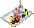 Large Crystal Tray, 15.7"x11.8" Silver Rectangular Perfume Tray by LFGKeng