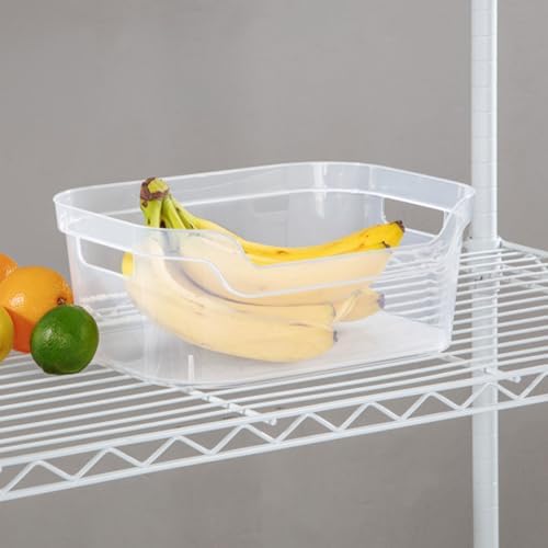 Sterilite 5.25 in. x 9.5 in. x 13 in. Clear Plastic Cube Storage Bin w/Carry Handles, 8-Pack 8 x 13348608 - Image 6