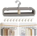 Velvet Felt Pants Hangers 30 Pack, with Cascading Hooks (Gray) by UEAKPIC
