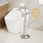 BESy Toilet Paper Holder Floor Stand, Bathroom Freestanding Nickel - Image 2