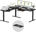 FLEXISPOT 71 x 63 Reversible L-Shaped Corner Standing Desk with Drawers by Unknown
