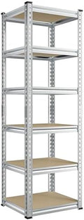 REIBII Storage Shelves for Pantry, Kitchen, 6 Tier Silver Garage Shelving by REIBII
