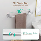 USHOWER 4PCS Polished Chrome Bathroom Accessories Set,18-Inch Towel Bar Set - Image 2