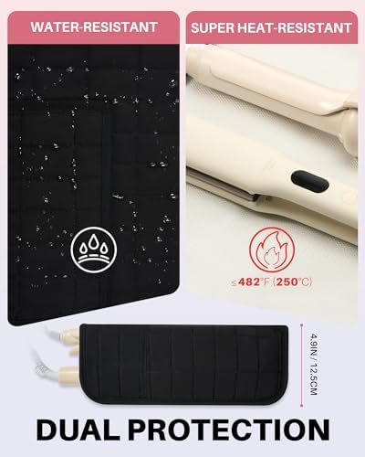 Hair Tools Travel Bag with Heat Resistant Mat, Black - Image 6