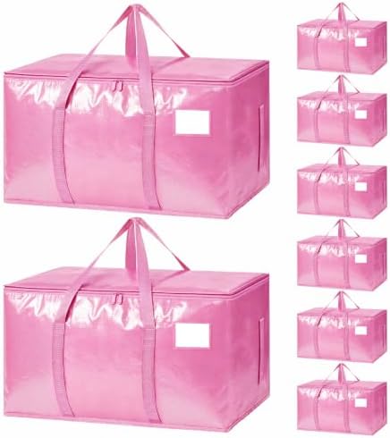 8 Pack Heavy Duty Waterproof Moving Bags, Foldable Totes by Unknown