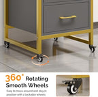 OmySalon Salon Trolley Cart, Hair Styling Station with 3 Drawers, 2 Open Shelf & Tool Holders, Mobile Barber Storage Cabinet Utility Trolley for Beauty Salon Spa, Gery - Image 7
