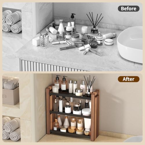 3 Tiers Bathroom Countertop Organizer, Bathroom Shelf, Makeup Organizer | Kitchen Countertop Organizer, Vanity Shelf, Bathroom Sink Organizer, Bathroom Organizers and Storage, Acacia - Image 6