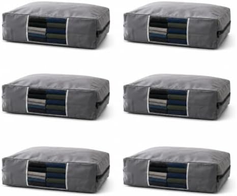 6 Pcs Cotton Canvas Sweater Storage Bag, 20"x14"x5" Closet Organizer Bag by Unknown