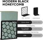 GEOMOD Premium Geometric Black Honeycomb Bookends for Shelves, Metal Book Ends Office, L-Shaped Stopper, Rustproof Decorative Unique Home, 6.25 (L) x 6 (W) inches, 2 Pairs - Geomod, (Pair of 2) - Image 4