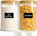 ComSaf Flour Sugar Storage Containers 4 Qt, 2 Pack Glass Flour Container by ComSaf