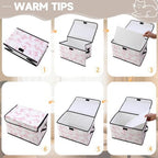 Stackable Storage Bins with Lids,Closet Organizers Fabric Box for Home and Office,Blanket Clothes Organizers,Under Bed Storage Containers 3 Pack - Image 3