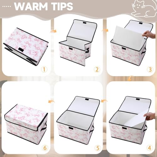 Stackable Storage Bins with Lids,Closet Organizers Fabric Box for Home and Office,Blanket Clothes Organizers,Under Bed Storage Containers 3 Pack - Image 3