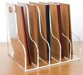 5 Vertical Compartments File Holder, Clear Acrylic Desk Organizer and Storage Bins Holding for Magazines, Binders, Notebooks, Envelopes, Multi-purpose Document Organizer for Home Office by AIMOLLYACRYLICSTORAGE
