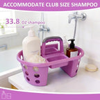 SIMPLYKLEEN Large Shower Caddy Portable 2PC - Made in USA Plastic Jumbo Size Dorm Storage Candy Tote with Handle Shower Organizer for Bathroom, Pantry, Kitchen, College Dorm, Purple - Image 4