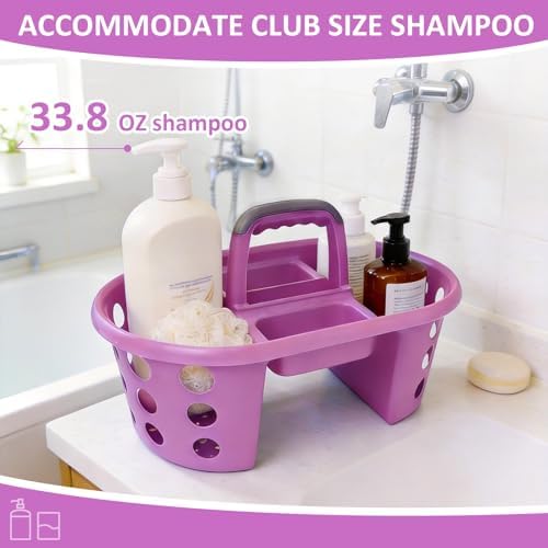SIMPLYKLEEN Large Shower Caddy Portable 2PC - Made in USA Plastic Jumbo Size Dorm Storage Candy Tote with Handle Shower Organizer for Bathroom, Pantry, Kitchen, College Dorm, Purple - Image 4