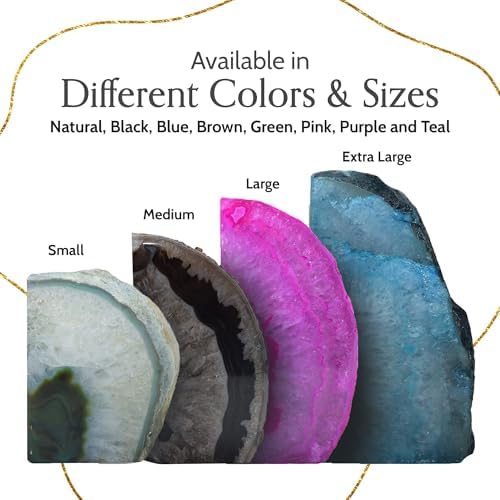 Nature's Decorations Teal Agate Bookends - A-Quality Large Heavy Duty Geode, Turquoise & Aqua Visual Accent Decor, Crystal Gift, 1 Pair (4-6 lbs) - Image 6