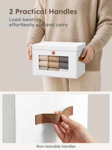 Homsorout Small Closet Storage Bins - Closet Shelf Organizer with Open Window, 6 Pack, White - Image 4