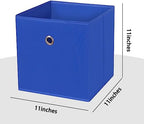 Foldable Storage Cubes Bins ,11 Inch Cloth Storage Cube Fabric Storage Box Cubes Organizer Baskets with Handles for Home Organizer Set of 6 (Dark Blue) - Image 2