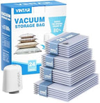 VINTAR 24Pack Space Saver Vacuum Storage Bags for Travel with Cordless Pump by VINTAR