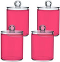 4 Pack Qtip Holder Dispenser with Lids,Magenta Storage Containers,Bathroom Canisters Organizer for Cotton Ball,Cotton Swab,Cotton Round Pads,Floss 21214716 by Unknown
