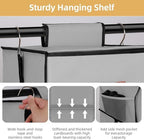Hanging Closet Organizer 6-Shelf, Upgrade Closet Organizers and Storage with 5 Removable Drawers & 4 Side Pockets, Hanging Shelf Organizer for Bedroom or Garment Rack, 12.6'' x 12.6'' x 44.1'', Gray - Image 5