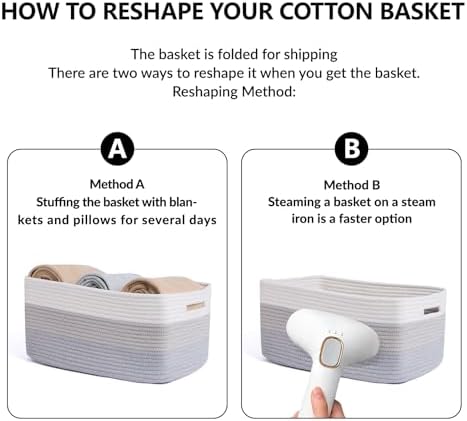 MiniArk Large Storage Baskets for Organizing, 17 x 13 x 7.5” Closet Shelf Baskets for Clothes Blanket Towels, Baby Nursery, Toy Bins Box, Woven Rope Baskets, 4 Packs Gradient Grey - Image 7