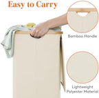 Lifewit 105L Large Laundry Basket with Lid, Removable Bags, White - Image 6